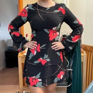 Fit and Flare Patterned Dress